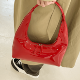 Red Retro Baguette Bag